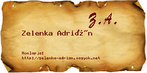 Zelenka Adrián névjegykártya